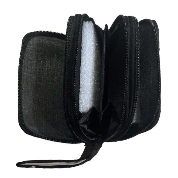 Adorable Jeweled-Colored Embroidered 3-Zip Around Pocketed Wristlet Wallet - Picture 4 of 6